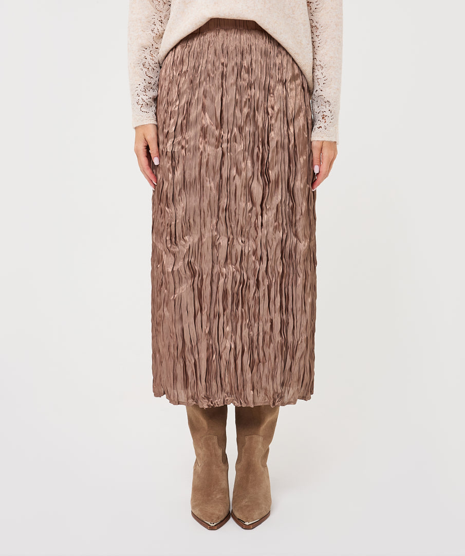 Plisse 35" Satin Skirt