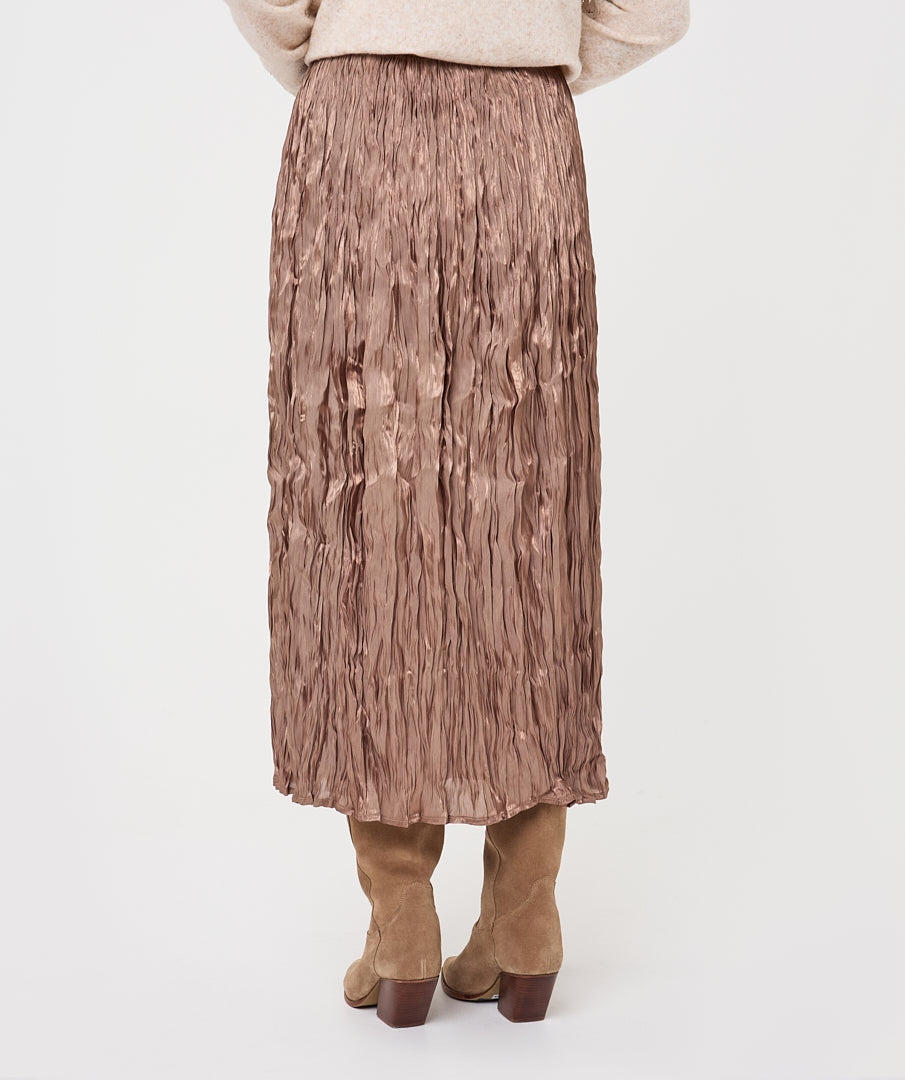 Plisse 35" Satin Skirt