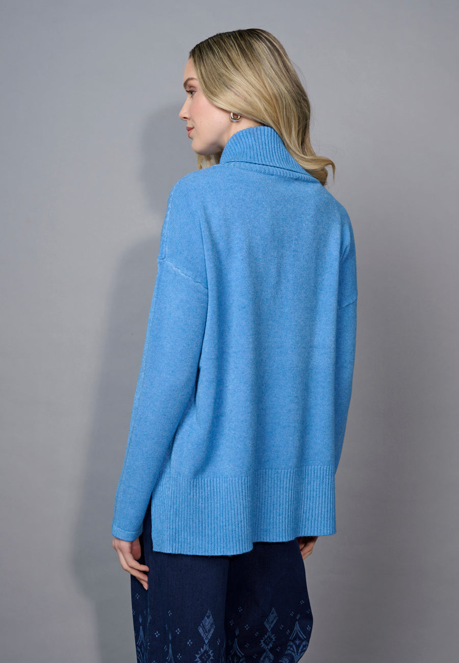 Cowl Neck Melange Pullover