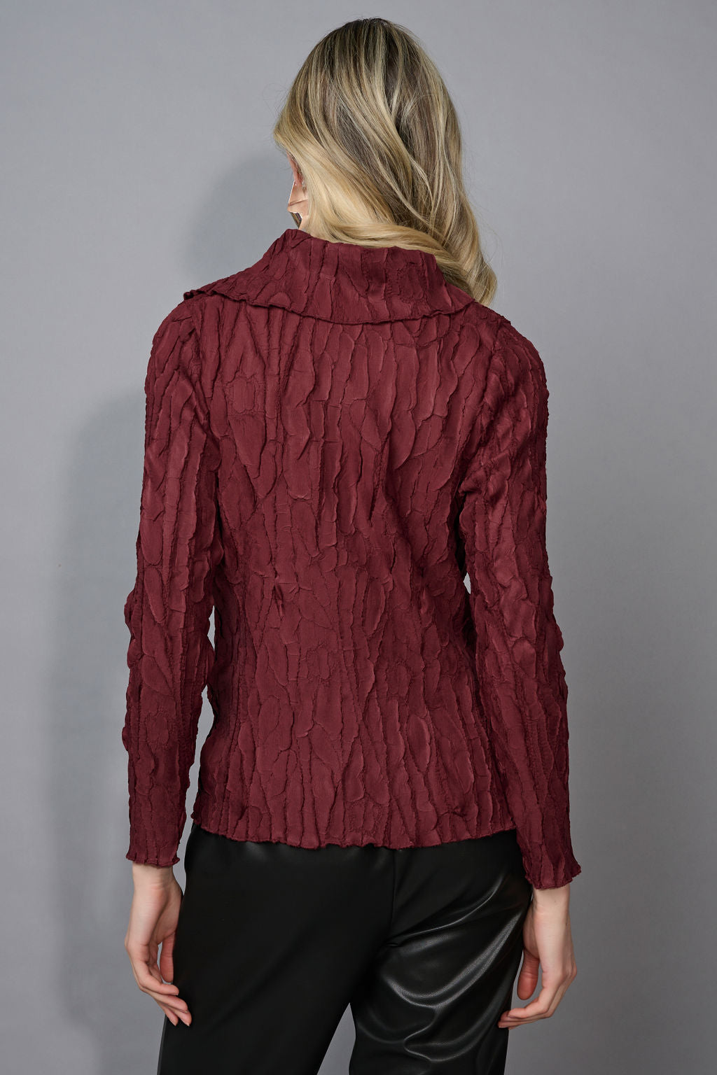 Pleated Cowl Neck Top