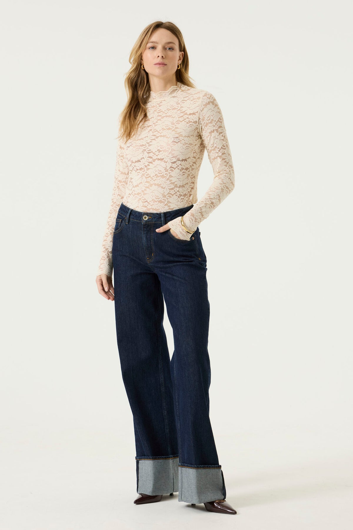 Lace Mock Neck Top
