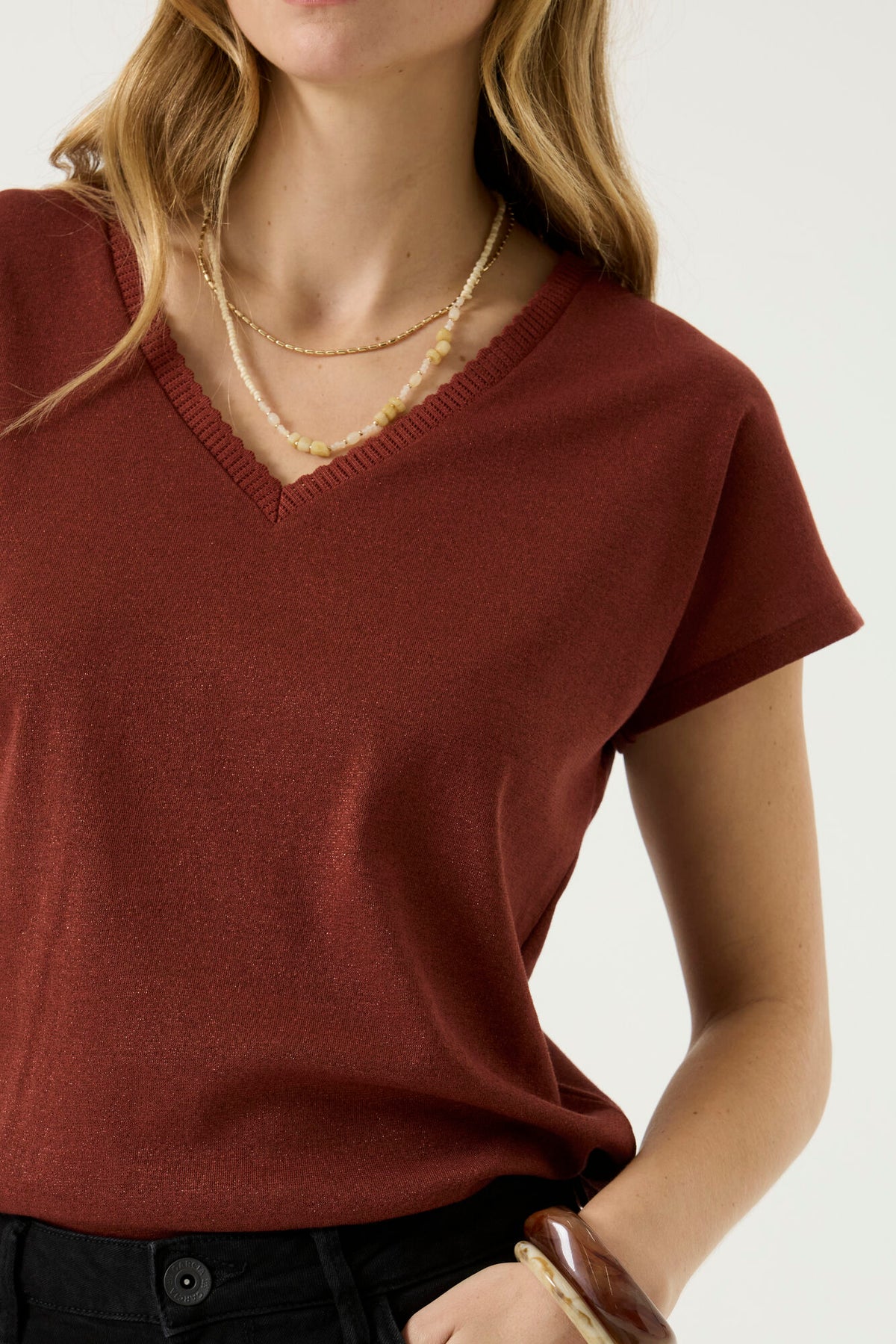 Lurex Cotton Blend Top