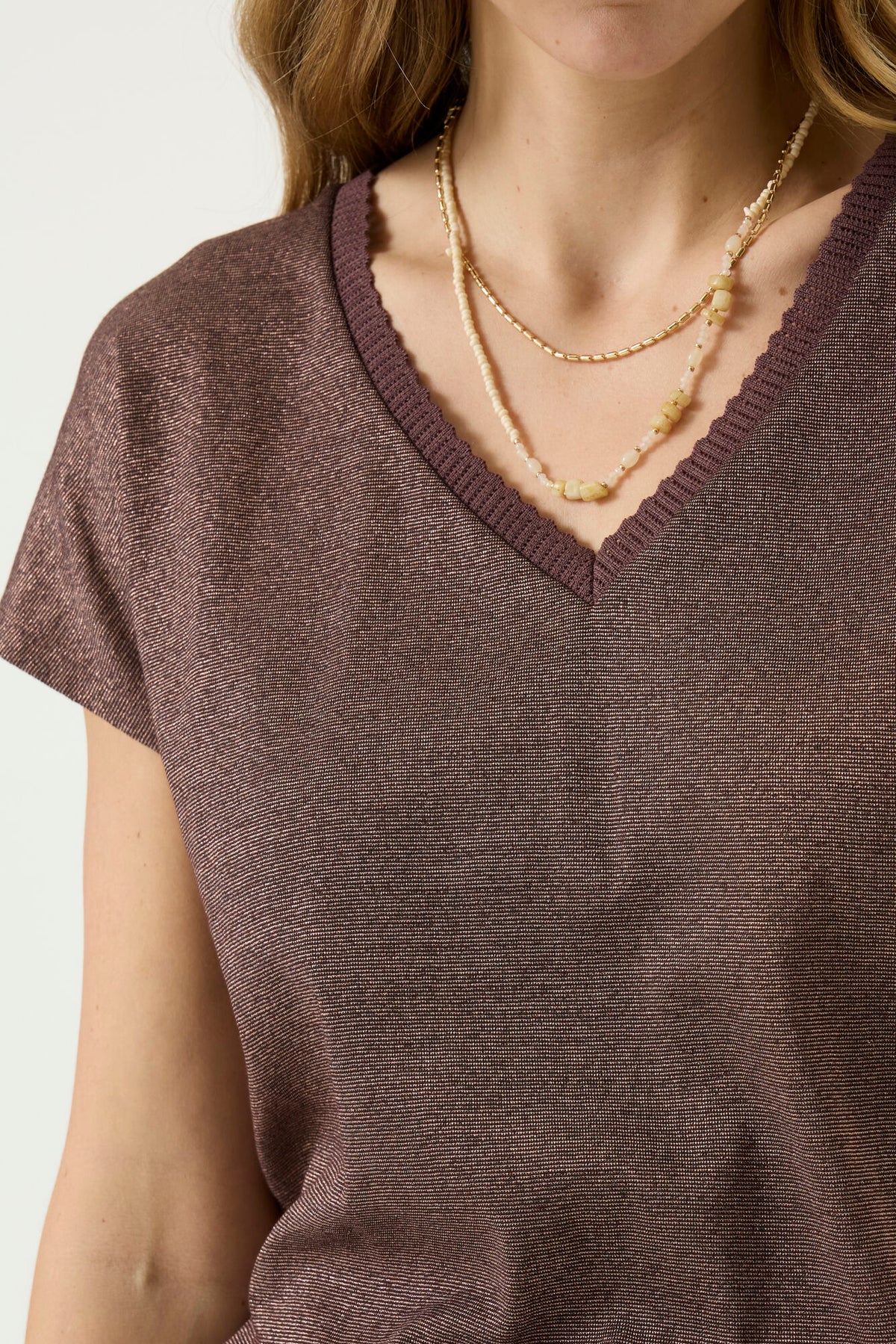Lurex Cotton Blend Top