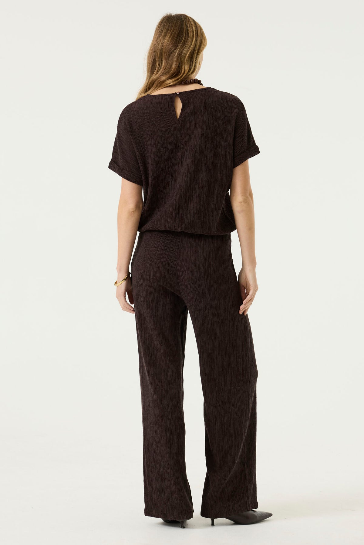 Pleated Straight Leg Pant