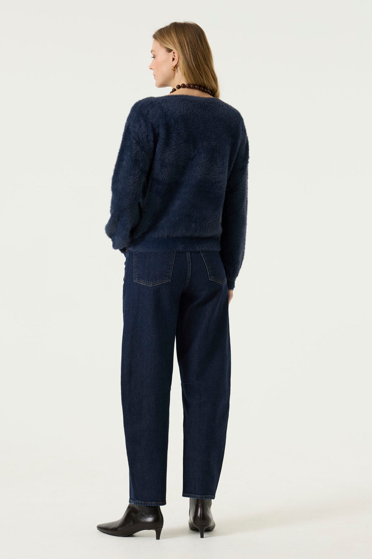 Boat Neck Lantern Sleeve Sweater