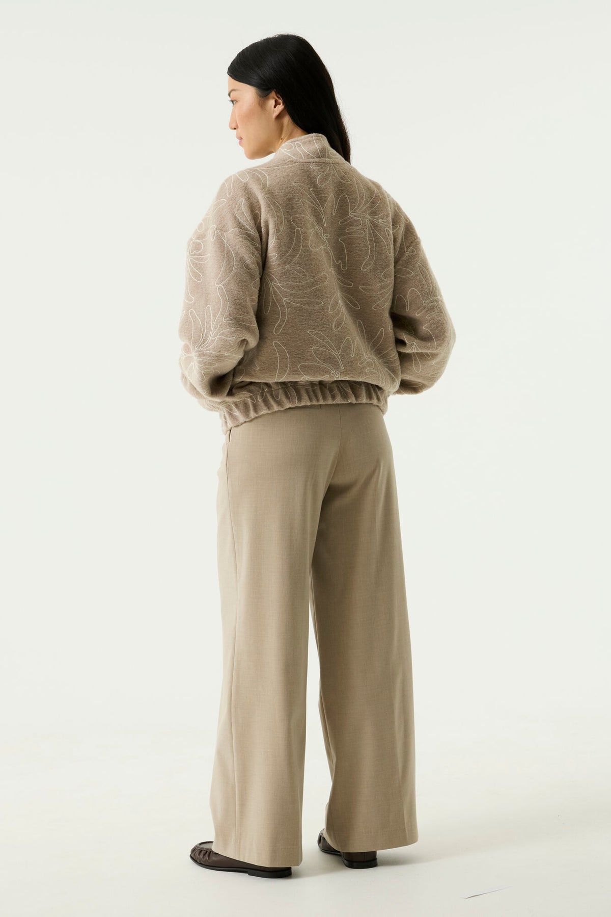 Floral Jacquard Baseball Jacket