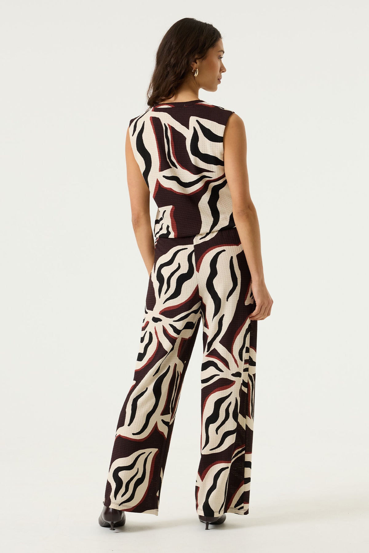 Abstract Print Wide Leg Pant
