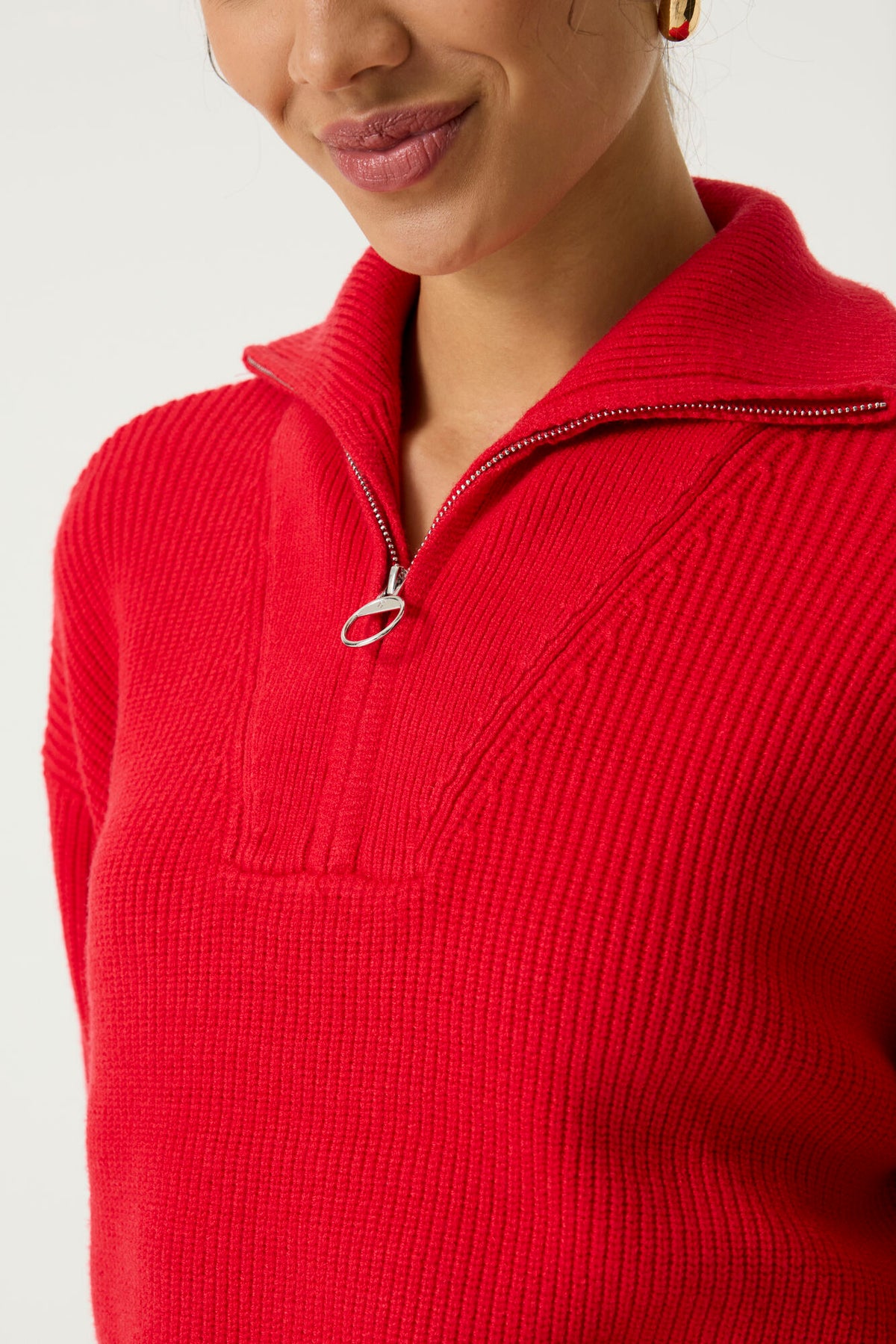 Zipper Turtle Neck Sweater