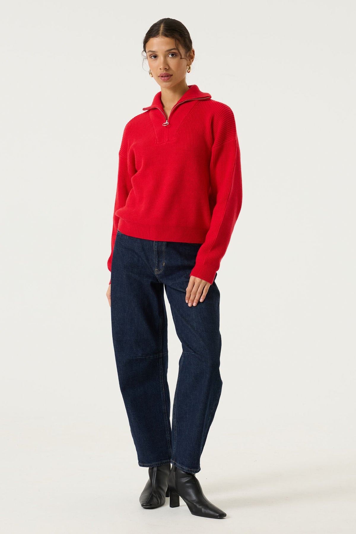 Zipper Turtle Neck Sweater
