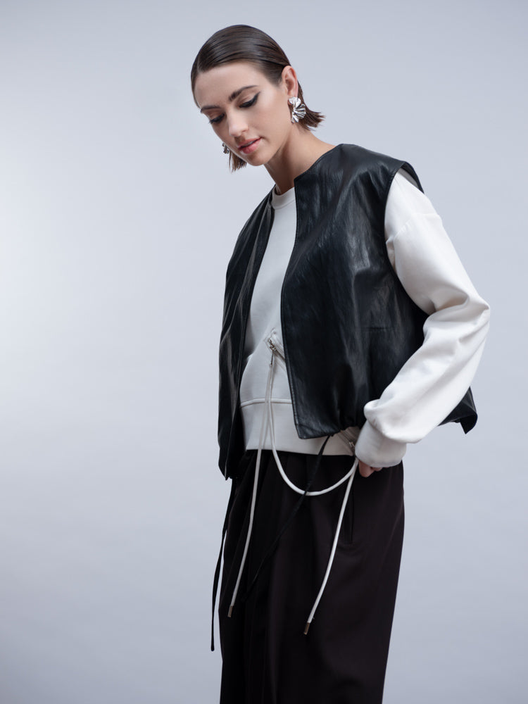 Faux Leather Vest