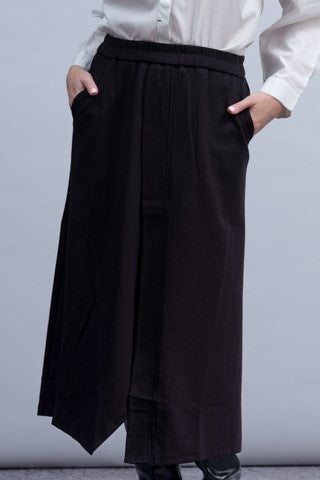Faux Wrap Uneven Hem Skirt