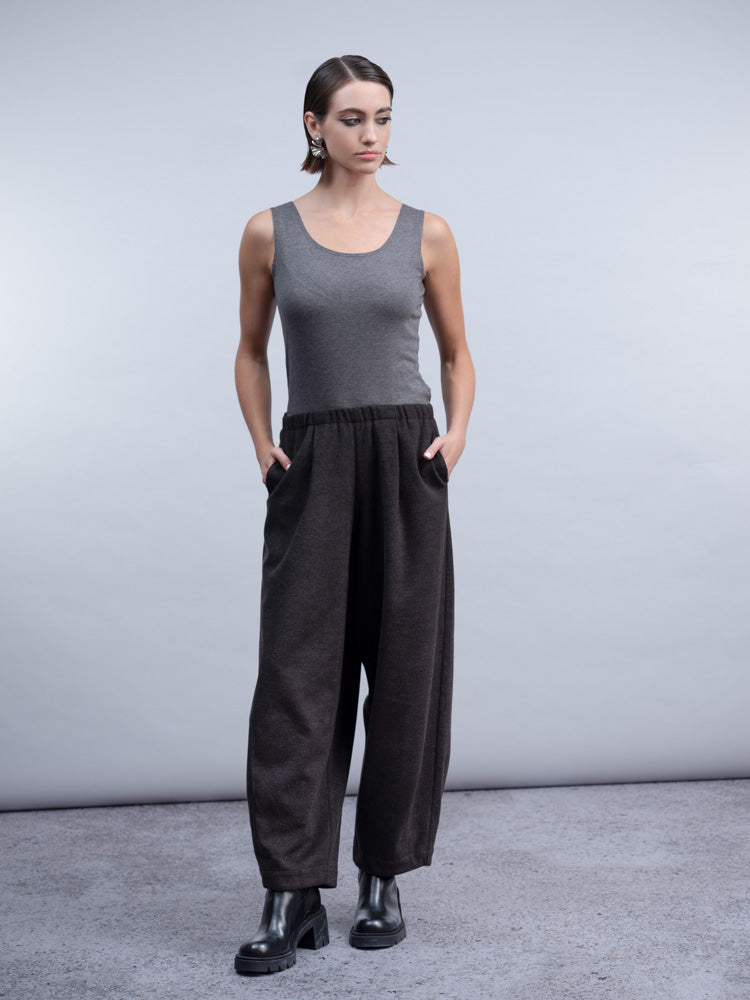 Barrel Hem Wide Leg Pant