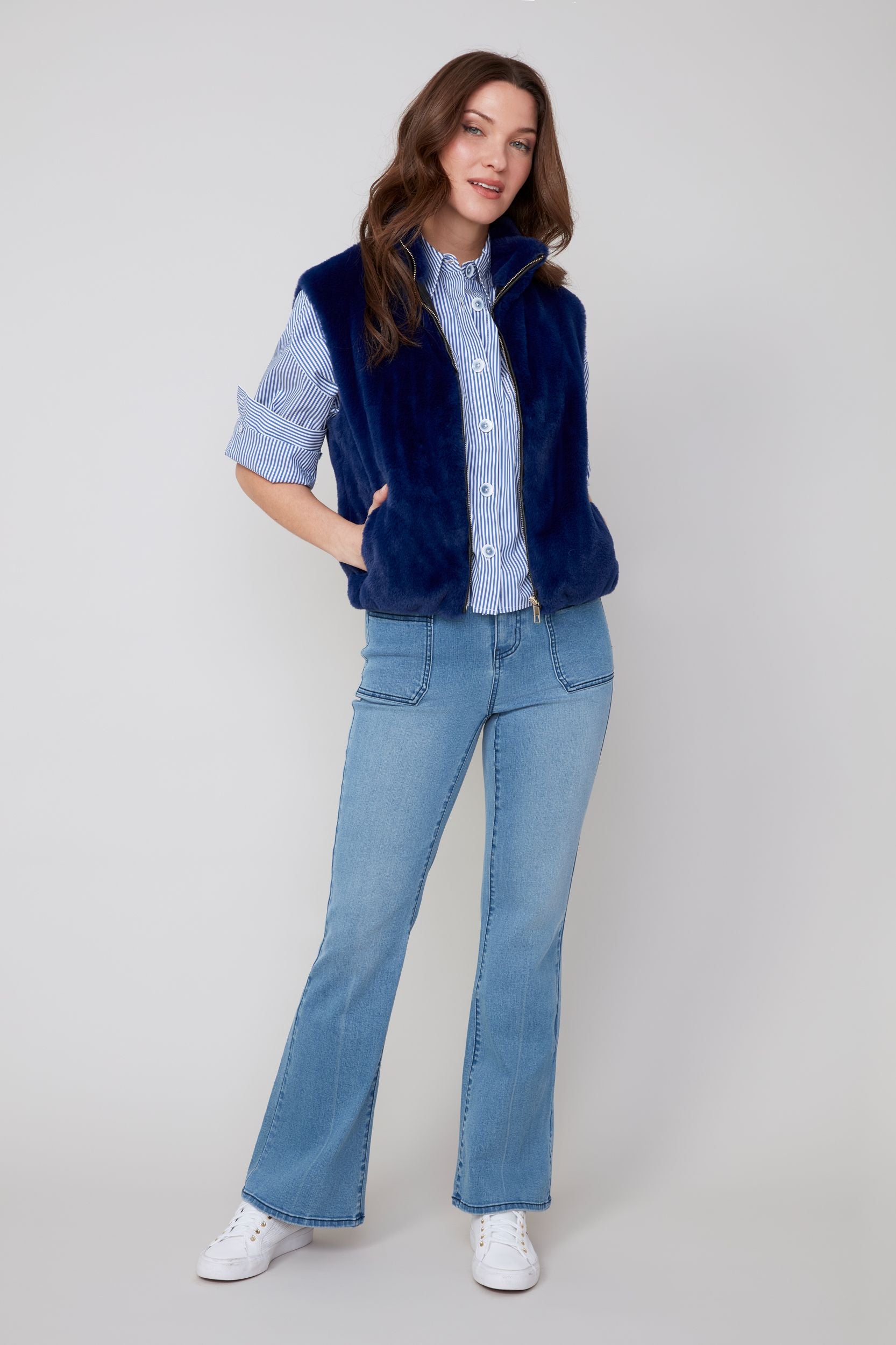 Faux Fur Zip Front Vest