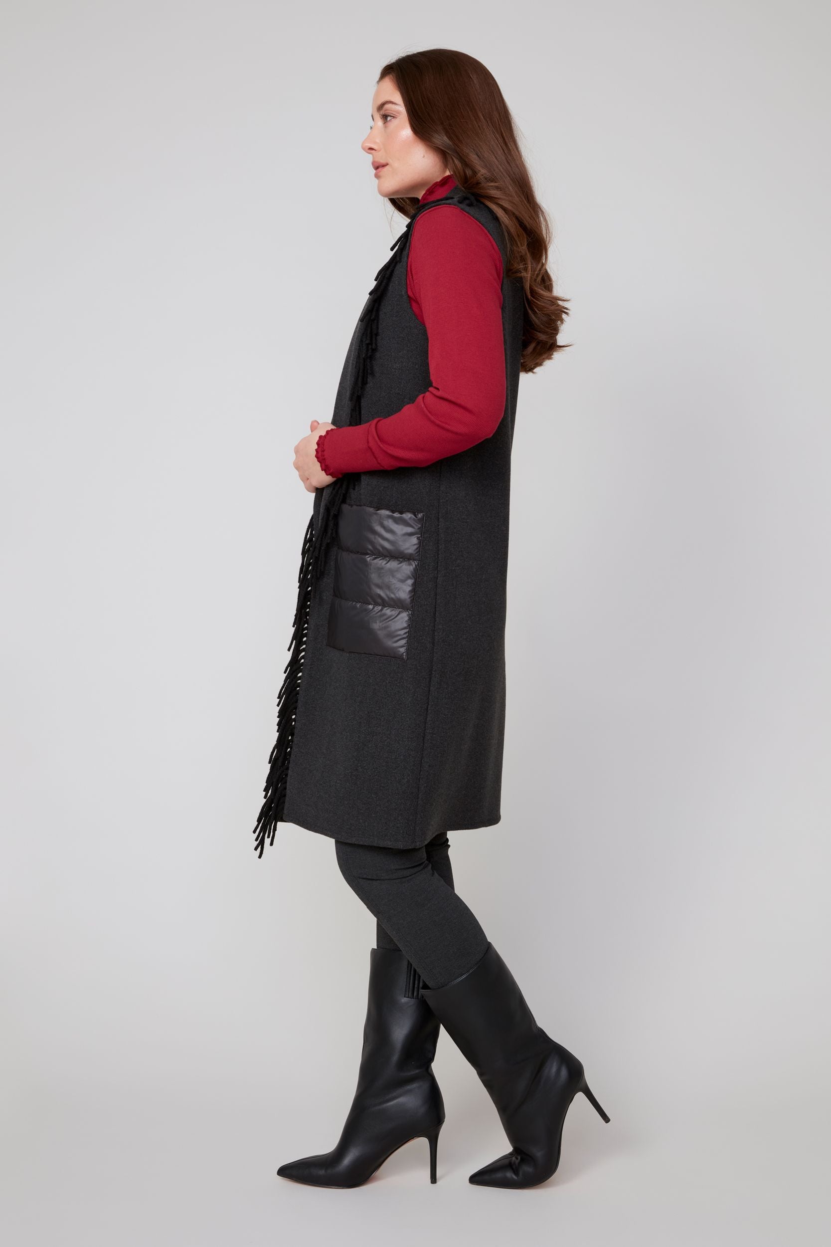 Melange Knit Tunic Vest
