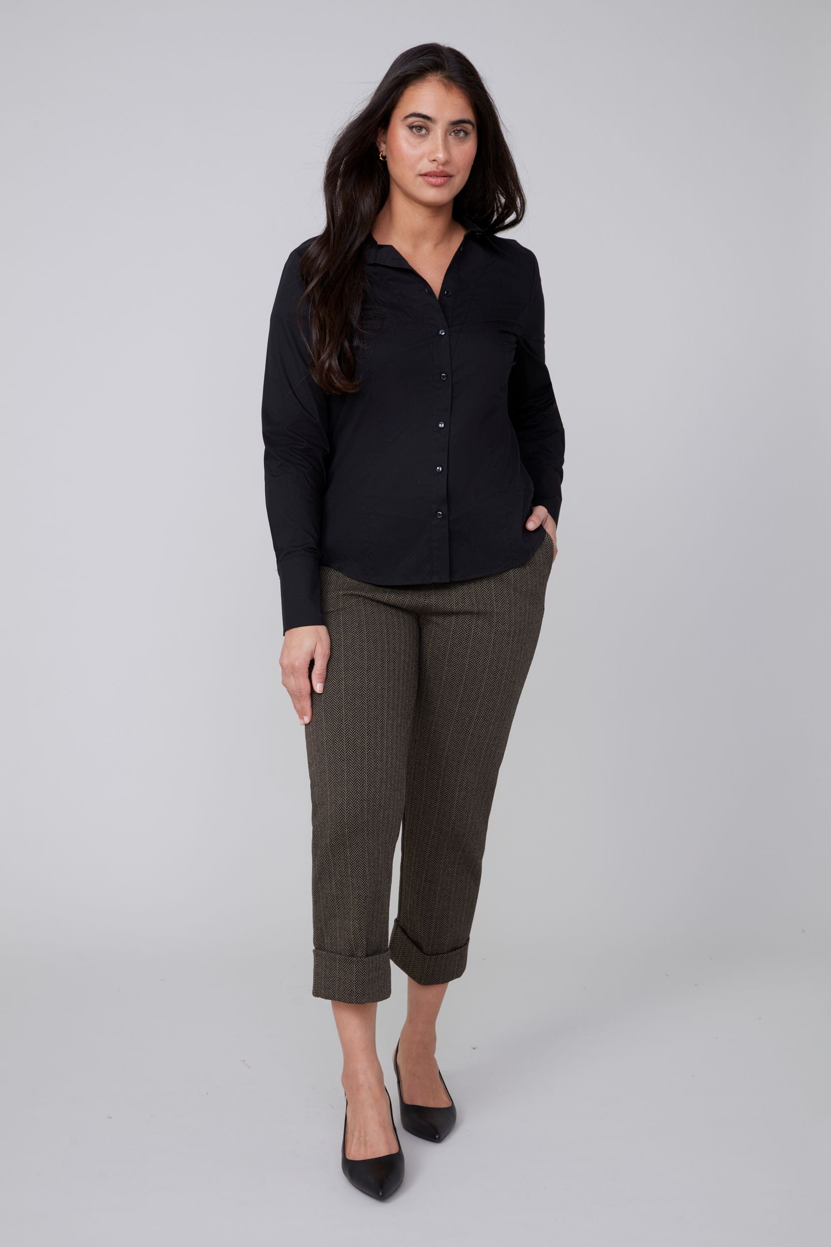 Herringbone Knit Crop Pant
