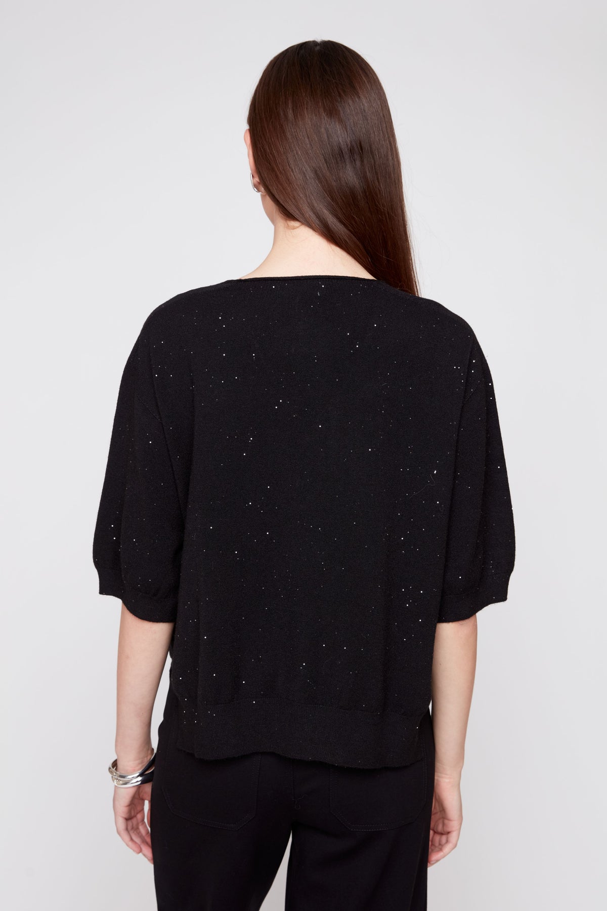 Sequin V-neck Sweater