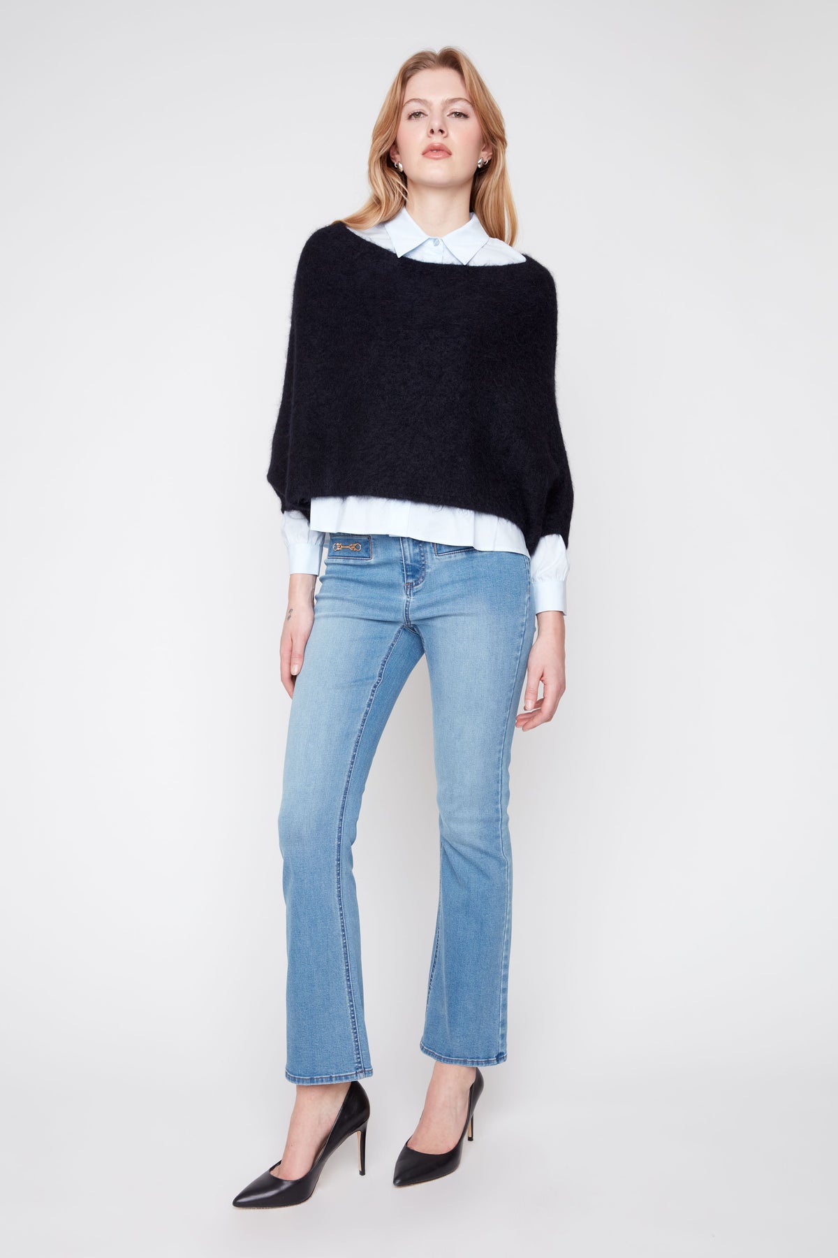 Cosy Alpaca Blend Crop Poncho