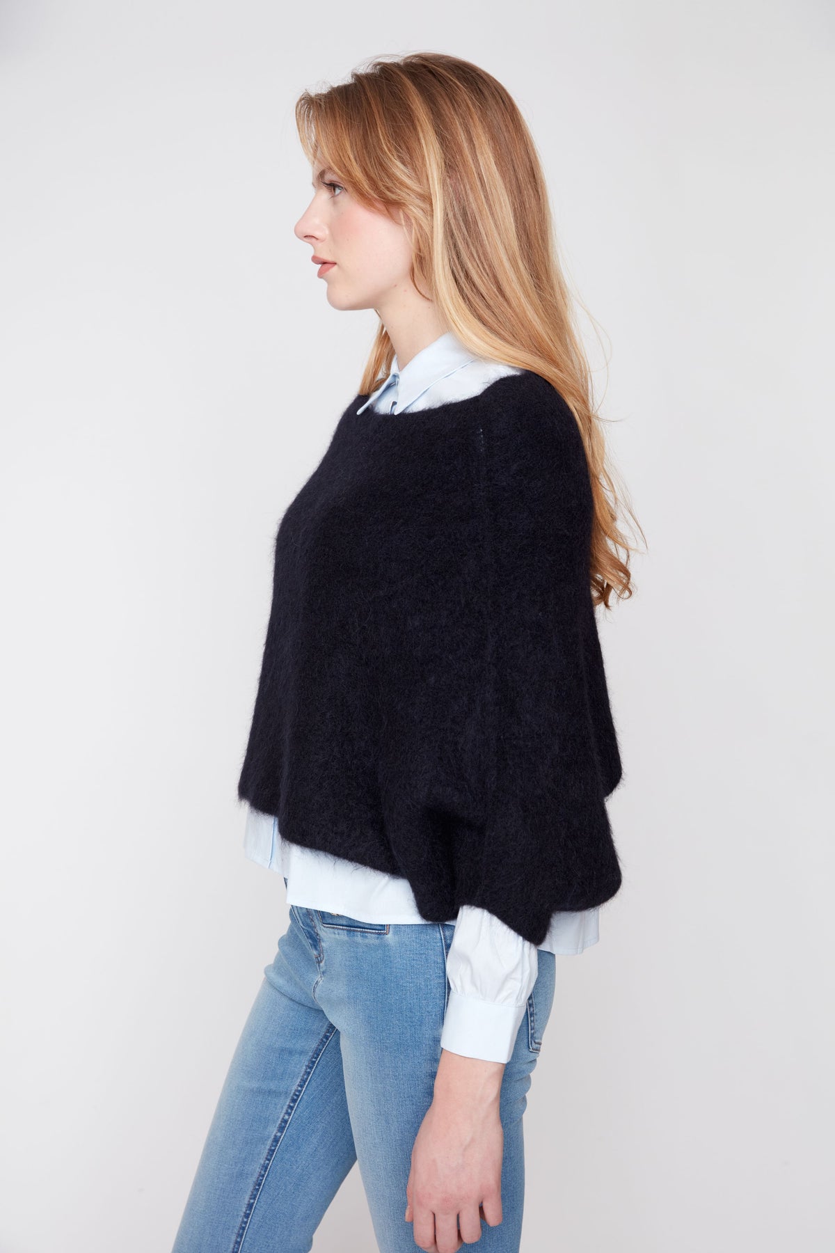 Cosy Alpaca Blend Crop Poncho