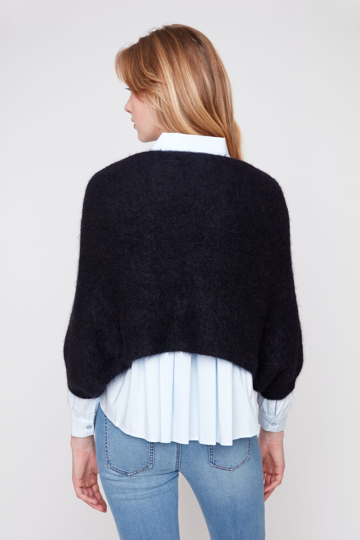 Cosy Alpaca Blend Crop Poncho