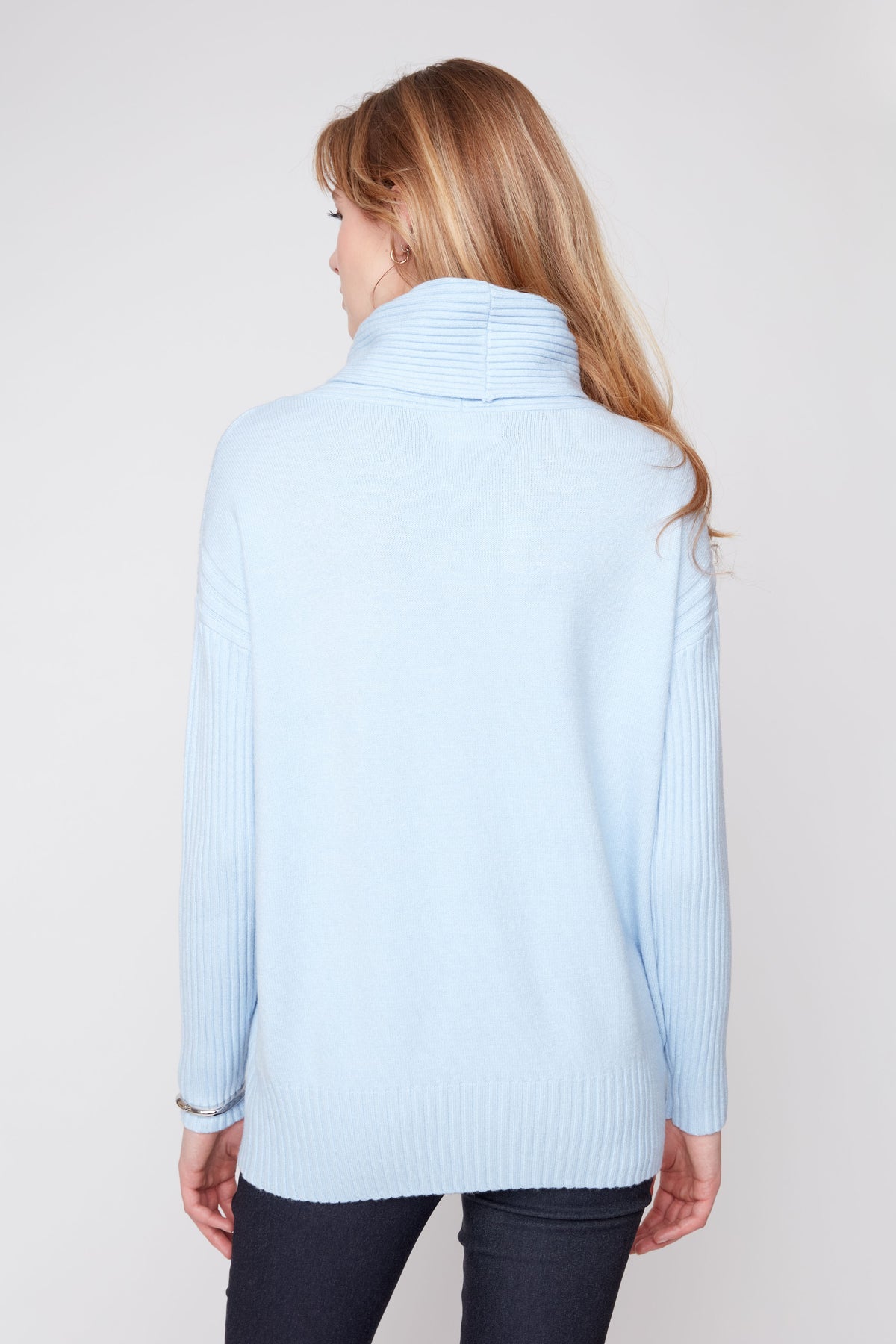 Cowl Neck Pouch Pocket Sweater