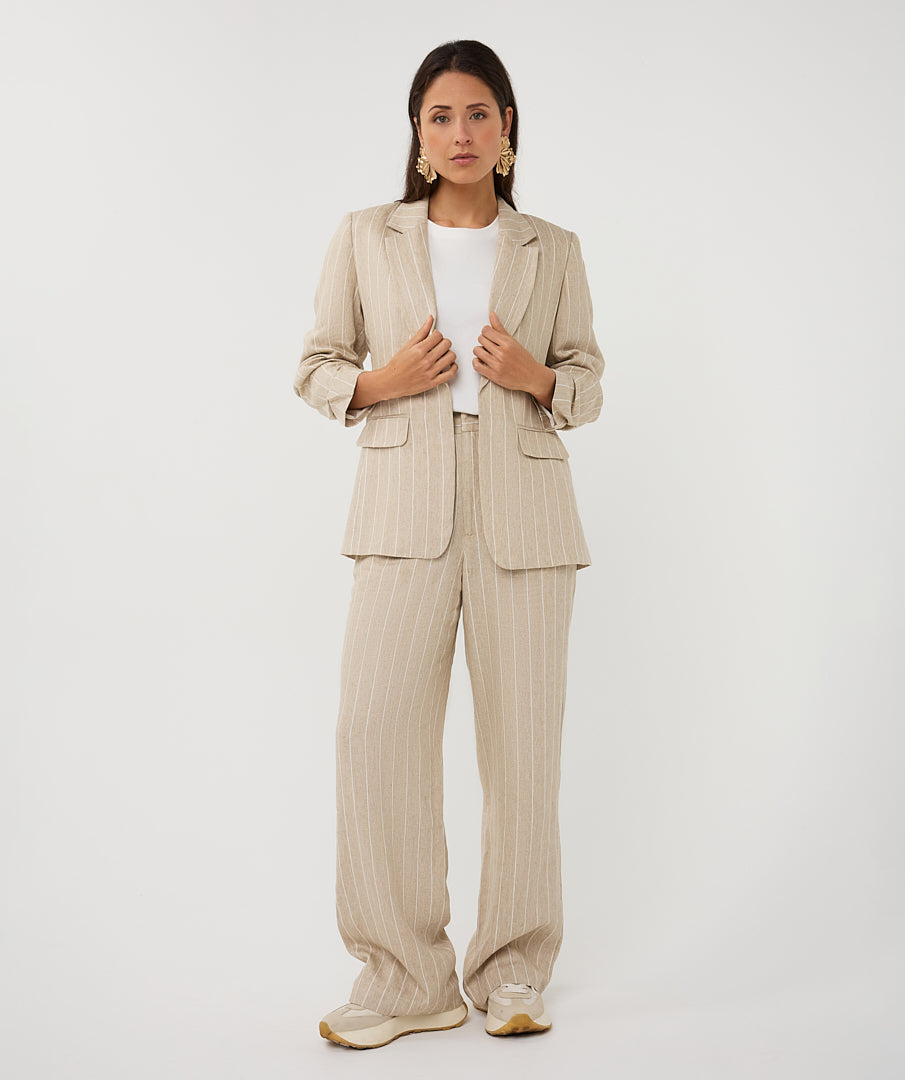 Stripe Linen Blend Blazer