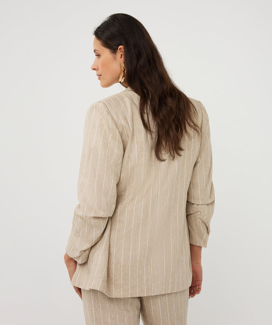 Stripe Linen Blend Blazer