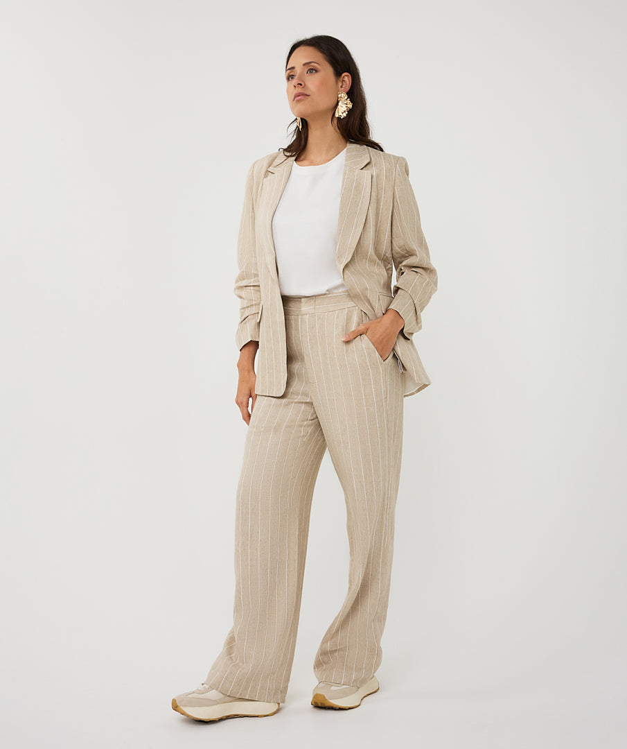 Stripe Linen Blend Blazer