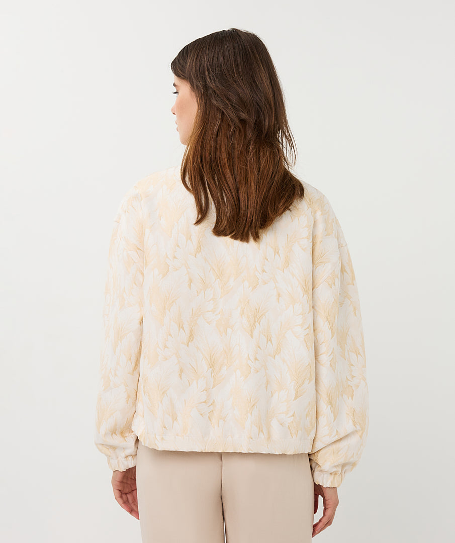 Leaf Jacquard Bomber Jacket
