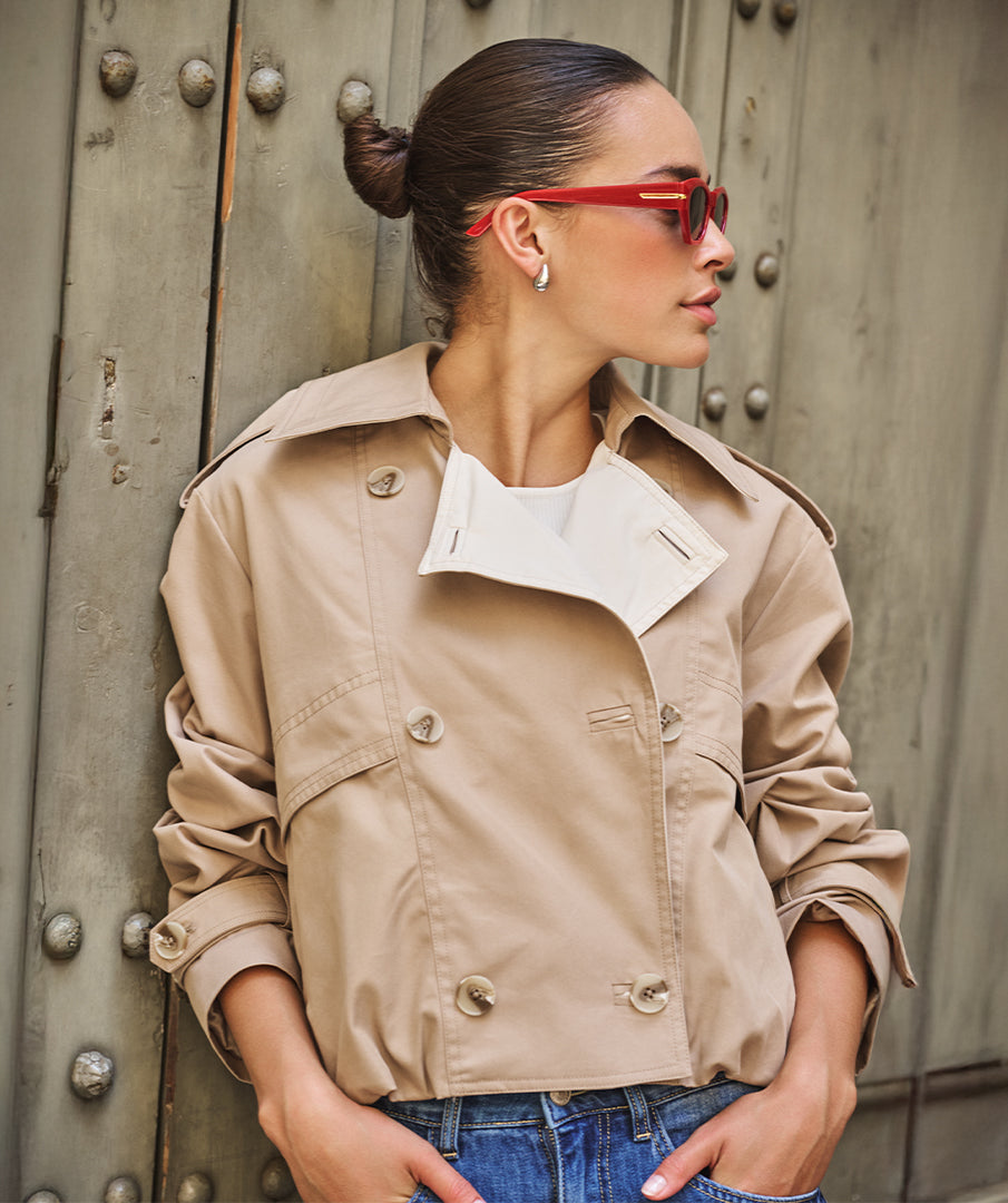 Bubble Hem Trench Jacket