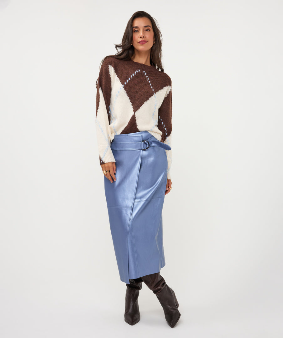 Argyle Wool Blend Sweater