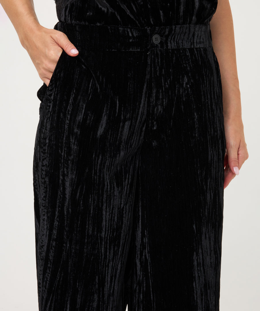 Crush Velvet Wide Leg Pant