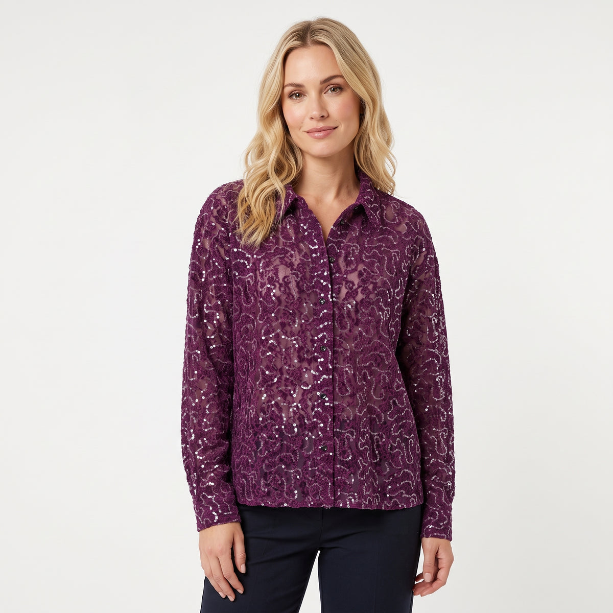 Cut Velvet & Sequin Blouse