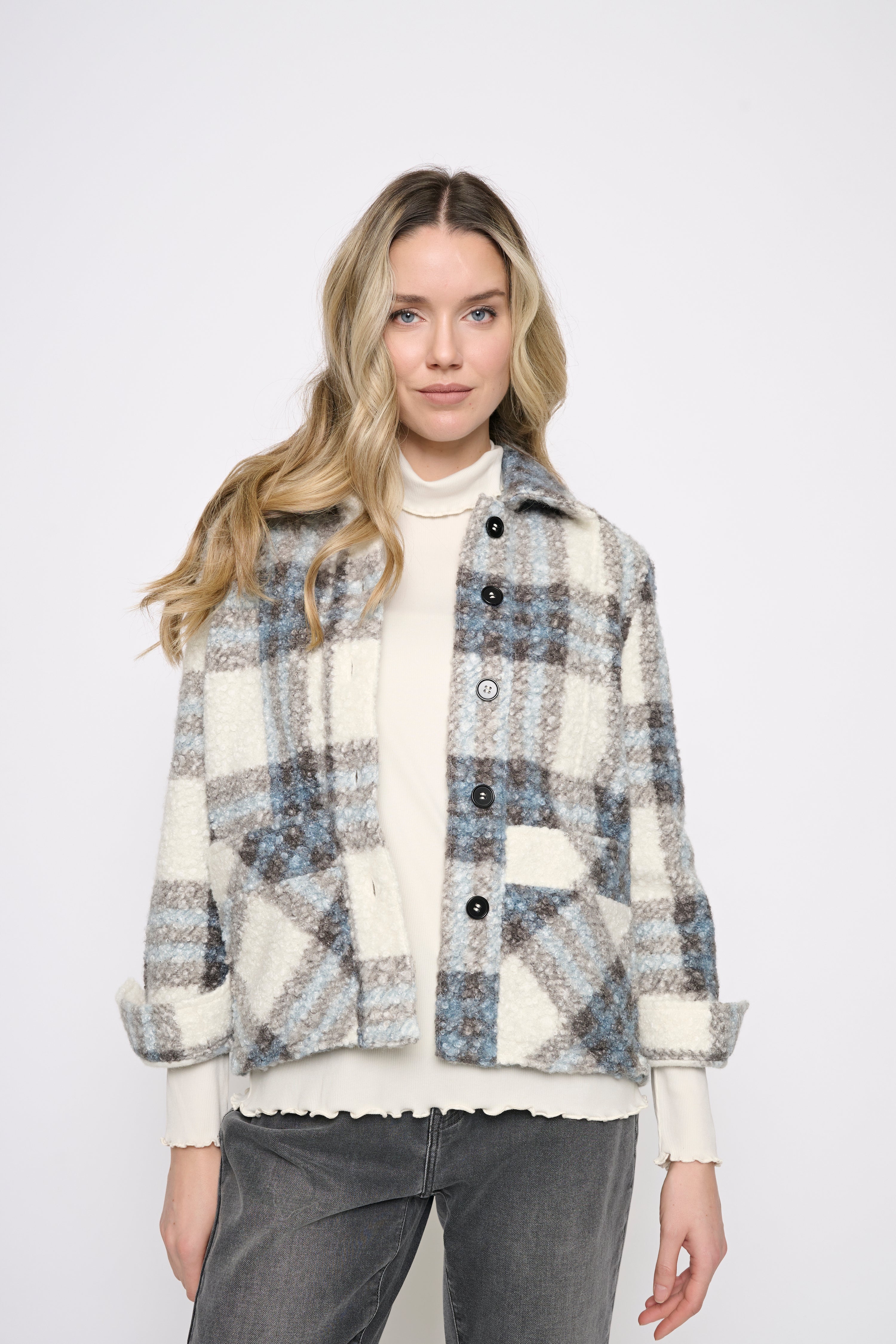 Plaid Boucle Shacket