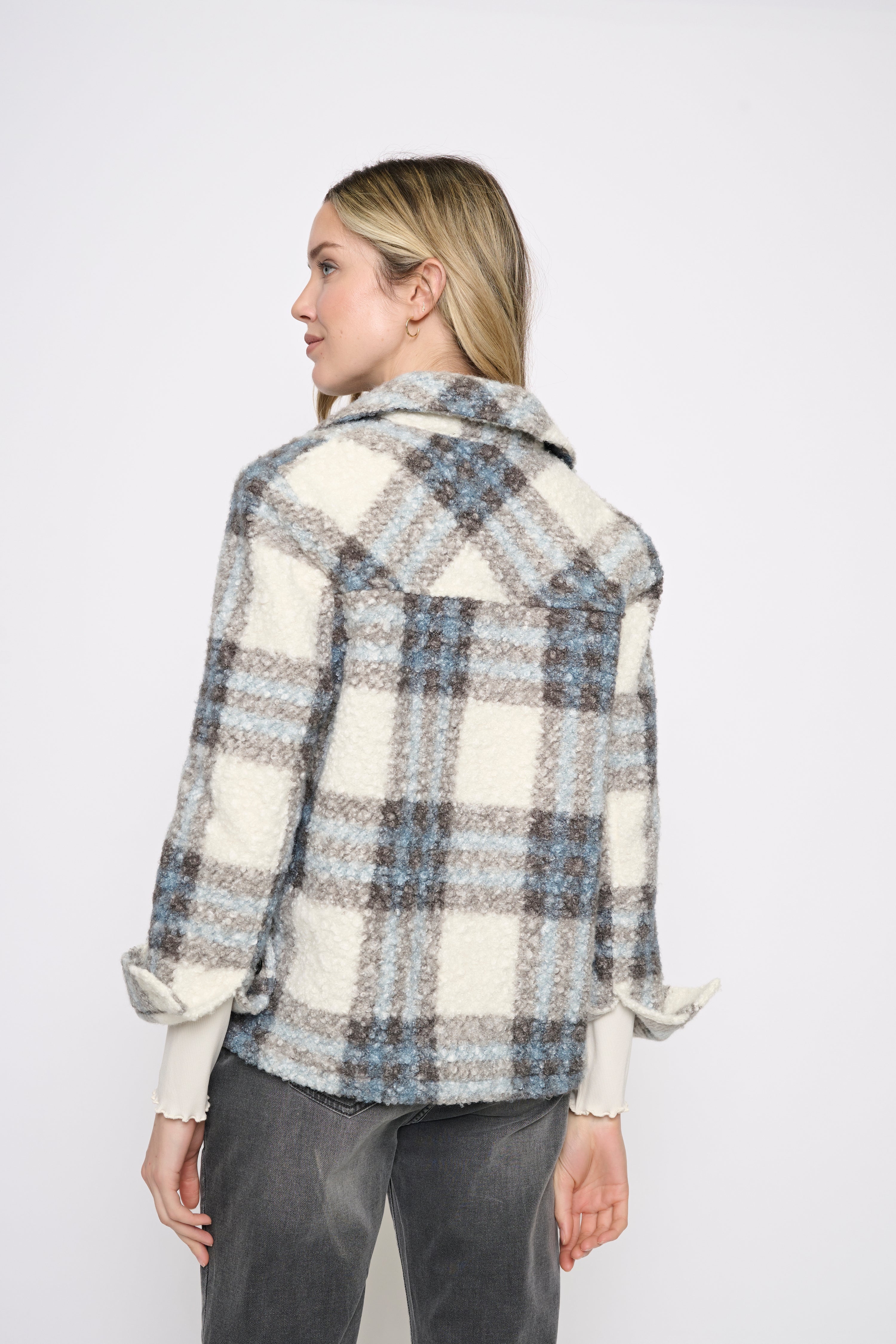 Plaid Boucle Shacket