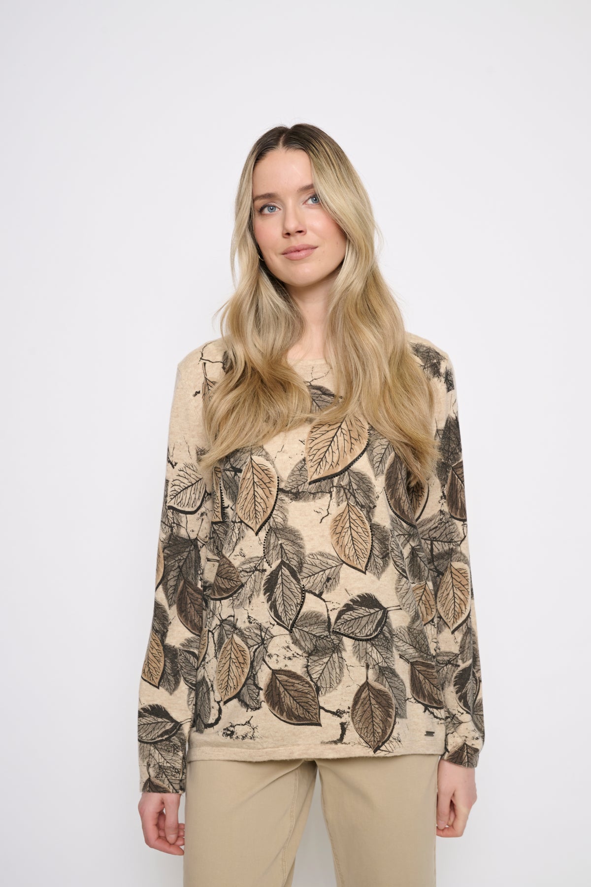 Leaf Print Sweater