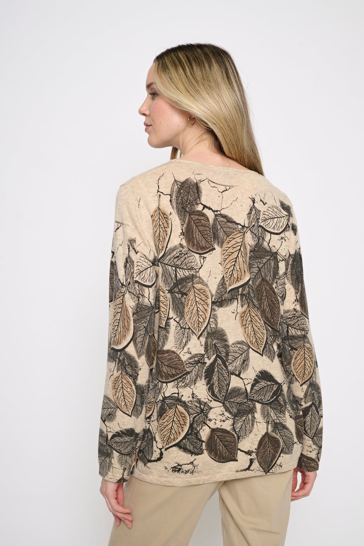 Leaf Print Sweater