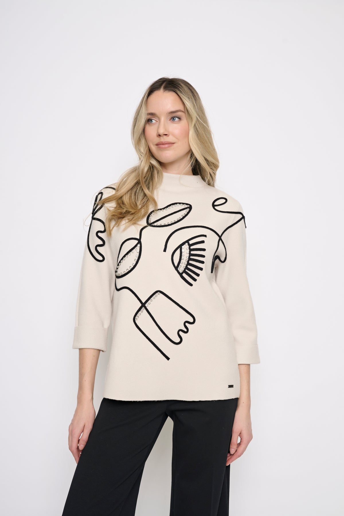 Abstract Soutache Sweater