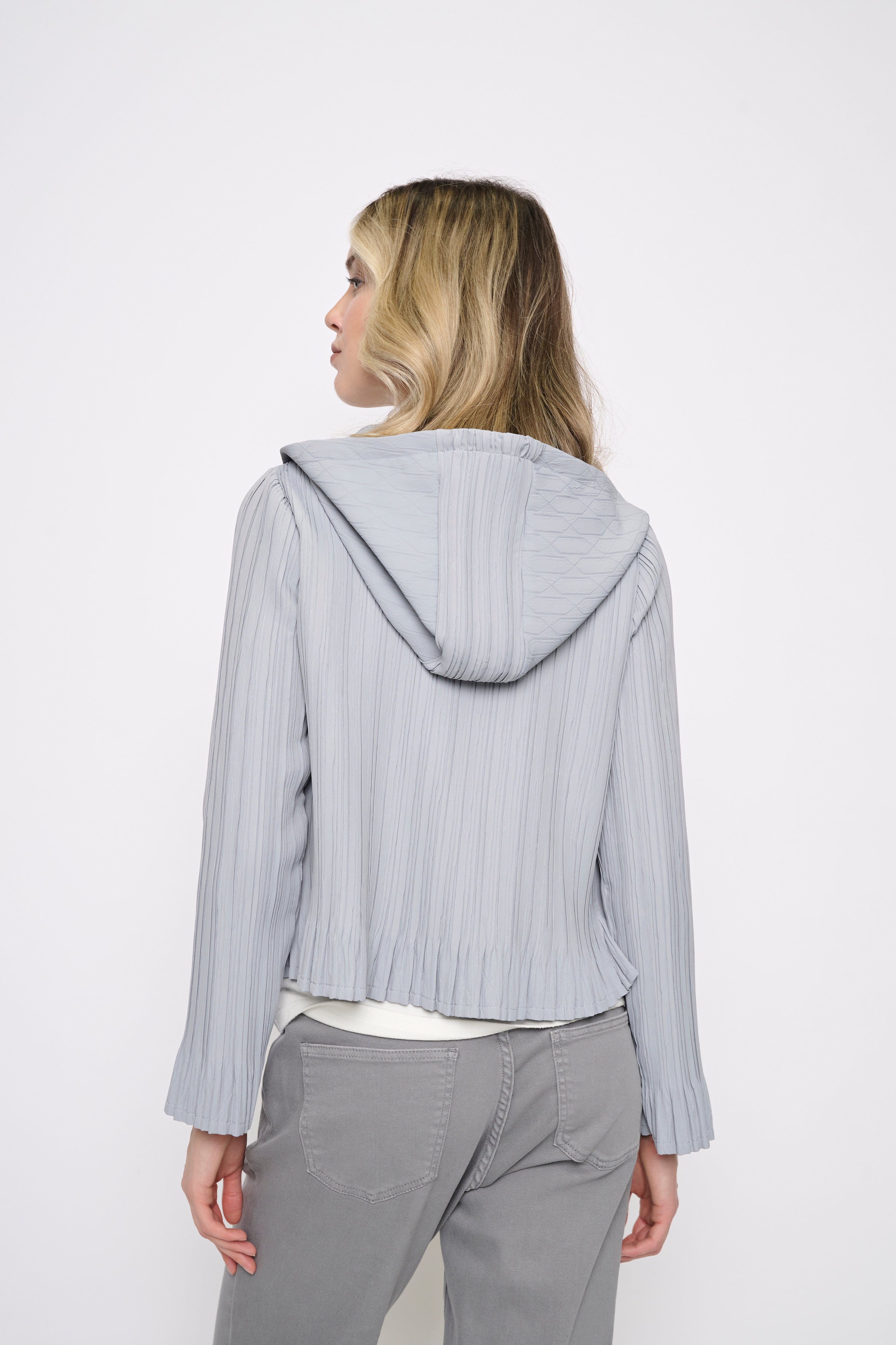 Hooded Pleat Jacket