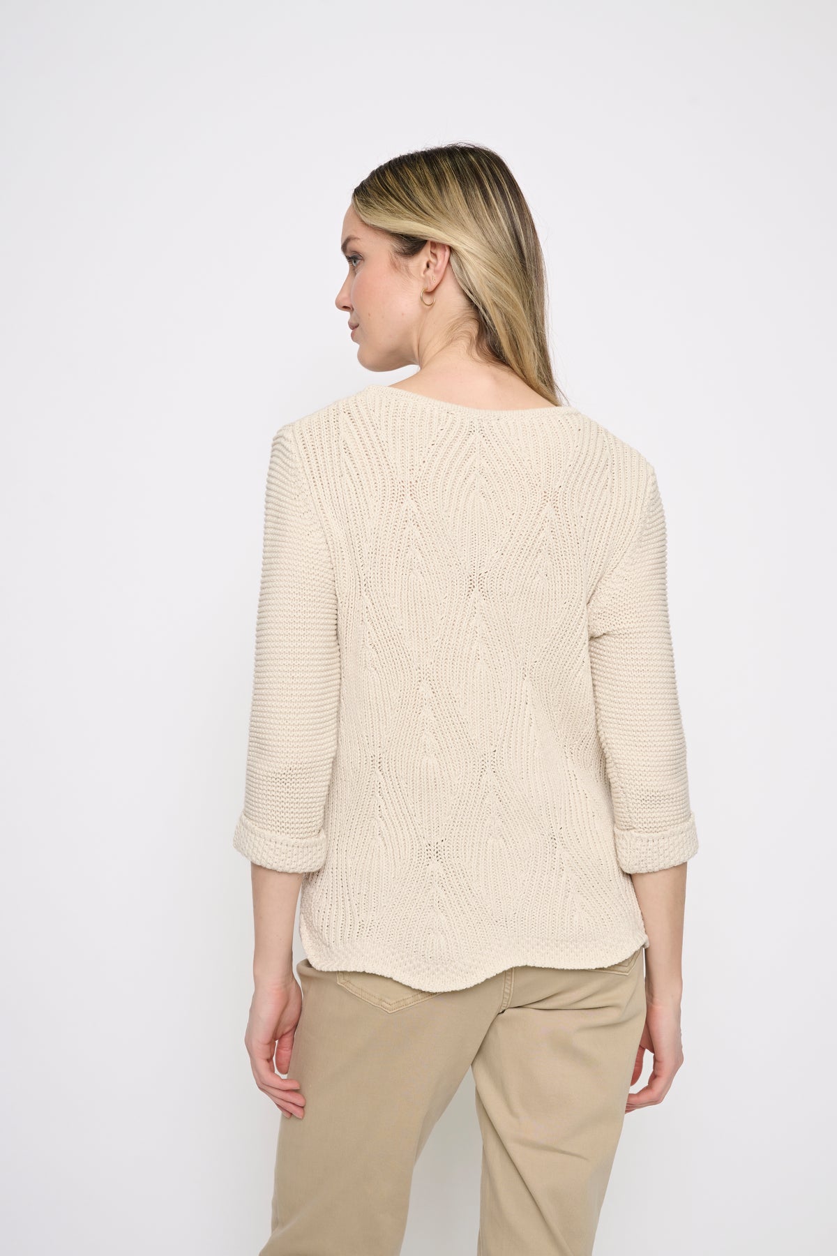 Shaker Knit Scallop Hem Sweater