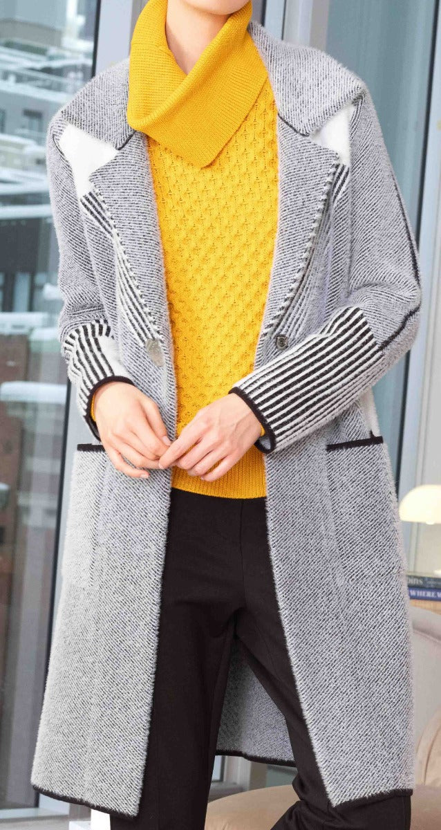 Diagonal Stripe Knit Jacket