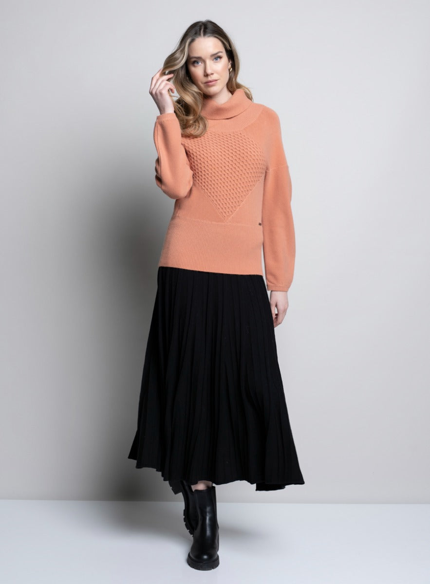 36" Ottoman Rib Knit Flared Skirt